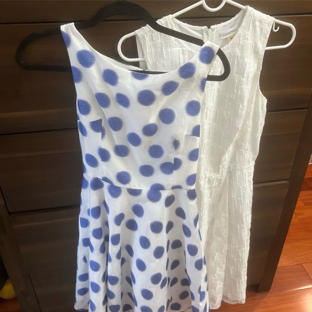Betsey Johnson Cream Fit and Flare Sleeveless Dress and charming Polka dot dress